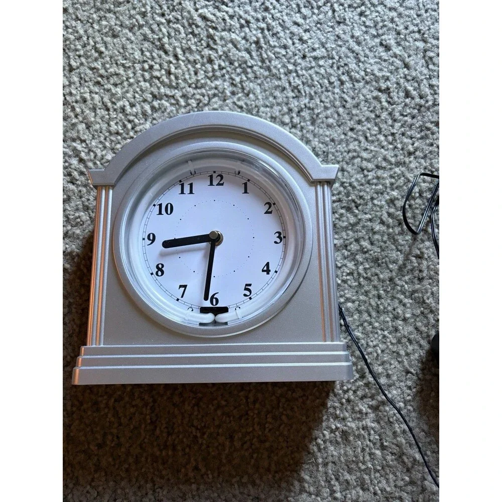 Retro Neon Tube Analog Clock Wall Mount Or Mantel Display Blue & Pink